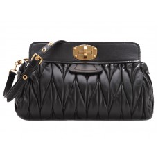 Pochette convertible surdimensionnée Miu Miu Matelassé noire