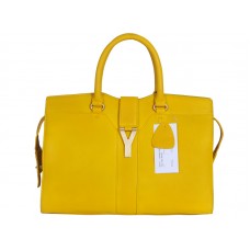 Sac cabas Yves Saint Laurent Cabas Chyc grand format en cuir jaune