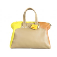 Collection Printemps-Été 2012 Fendi Sac cabas convertible tricolore caméléon beige/jaune/orange