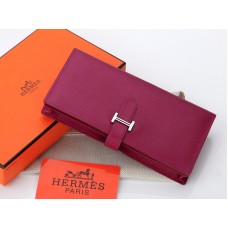 Hermès Epsom Original Veau Béarn Japonaise Bi-Fold Violet Rouge