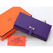 Portefeuille Hermès Epsom Original en cuir de veau Bearn Japonaise violet