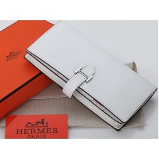 Portefeuille Hermès Epsom Original en cuir de veau blanc Bearn Japonaise à deux volets
