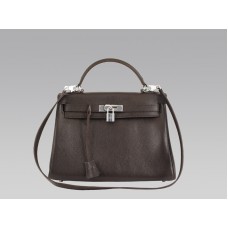 Hermès Kelly 32 cm en cuir Togo chocolat