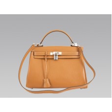Hermès Kelly 32 cm en cuir Togo Clémence Or