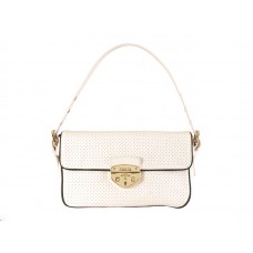 Sac bandoulière Prada Collection Perforée en cuir de vachette blanc