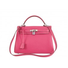 Hermes Kelly 32cm en cuir Togo rose Clémence