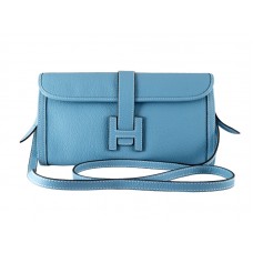 Pochette Hermès à rabat bleue
