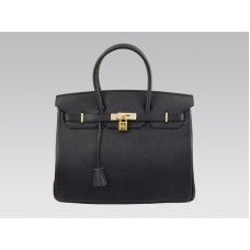 Hermès Birkin 35 cm Clémence Noir avec finitions dorées