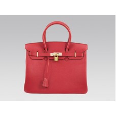 Hermès Birkin 35 cm Clémence Rouge Vif avec finitions dorées