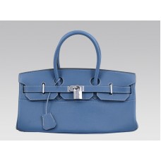 Hermès Birkin JPG 42 cm en cuir Togo bleu