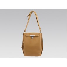 Hermes So Kelly 22cm Clemence Brun Or