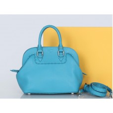 Fendi Original Mini Selleria Adele Cartable en cuir Bleu