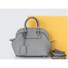 Fendi Original Mini Selleria Adele Cartable en cuir Gris