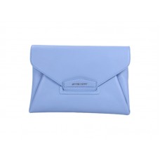 Pochette Givenchy Antigona en cuir grainé bleu
