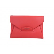 Pochette Givenchy Antigona en cuir grainé rouge