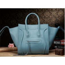 Sac cabas Celine Luggage Phantom Square en cuir Epsom bleu