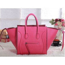 Sac cabas Celine Luggage Phantom Square en cuir Togo rose fuchsia