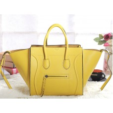 Sac cabas Celine Luggage Phantom Square en cuir Togo jaune