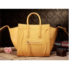 Sac cabas Celine Luggage Phantom Square en cuir Epsom jaune