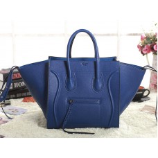 Sac cabas carré Phantom de Céline Luggage en cuir Togo bleu royal