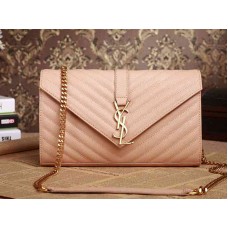 Cartable Ysl Medium Monogramme Cuir Matelasse Texturé Beige Foncé Grain Poudre