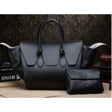 Sac à main Céline Tie Nano en cuir noir, taille 2