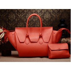 Sac Céline Tie Nano à poignée supérieure en cuir orange
