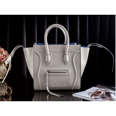 Sac cabas carré Celine Luggage Phantom beige et bleu clair
