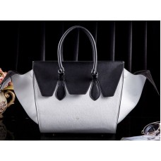 Sac Céline Tie Nano à poignée supérieure en cuir blanc et noir