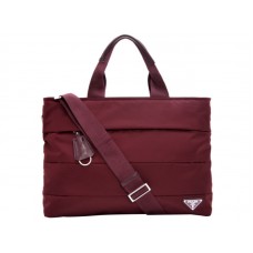 Prada Sac Cabas Tessuto Bordeaux
