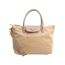 Sac cabas Prada Tessuto en nylon beige avec finitions en cuir