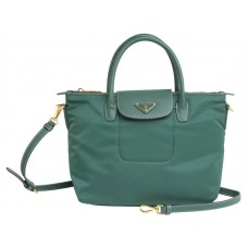 Sac cabas Prada Tessuto en nylon avec garniture en cuir vert