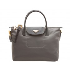 Sac cabas Prada Tessuto en nylon gris avec finitions en cuir