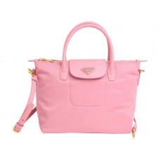 Sac cabas Prada Tessuto en nylon rose avec garniture en cuir