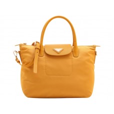 Sac cabas Prada Tessuto en nylon jaune avec garniture en cuir