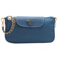 Sac à main Prada Tessuto en nylon et cuir Saffiano bleu