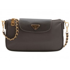 Sac à main Prada Tessuto en nylon gris et cuir Saffiano
