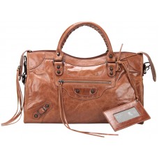 Sac Balenciaga Classic City moyen marron