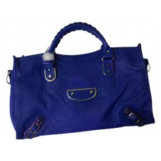 Sac Balenciaga Classic Metallic Edge Iridescent City bleu