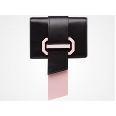 Sac bandoulière Prada Plex Ribbon noir et rose