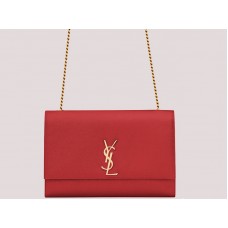 Sac à chaîne Kate grand format Saint Laurent YSL rouge H-yslshsg073330md4