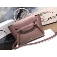 Sac ceinture micro Céline en cuir de veau grainé rose foncé