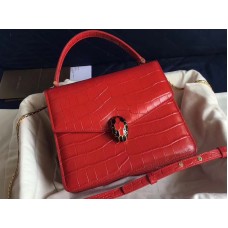 Bvlgari Housse à Rabat Serpenti Forever 20cm Rouge Croco