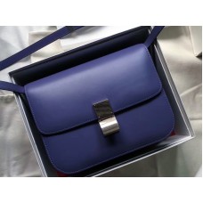 Sac Céline Classic moyen en cuir de veau bleu