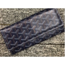 Portefeuille Long Goyard Varenne Chevron Bleu Foncé
