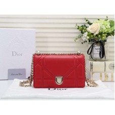 Sac Dior Diorama petit modèle en agneau rouge d05263