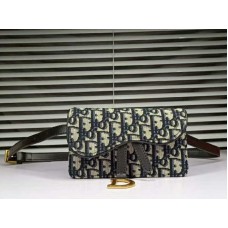 Pochette Dior Oblique Saddle Noire d5616