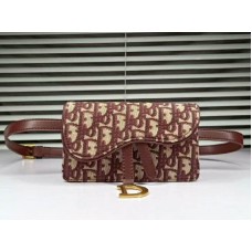 Pochette Dior Oblique Saddle Burgundy d56162