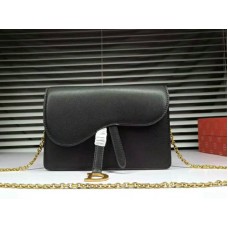 Pochette Dior Saddle en cuir de veau noir d6620