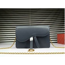 Pochette Dior en cuir de veau bleu foncé d66201